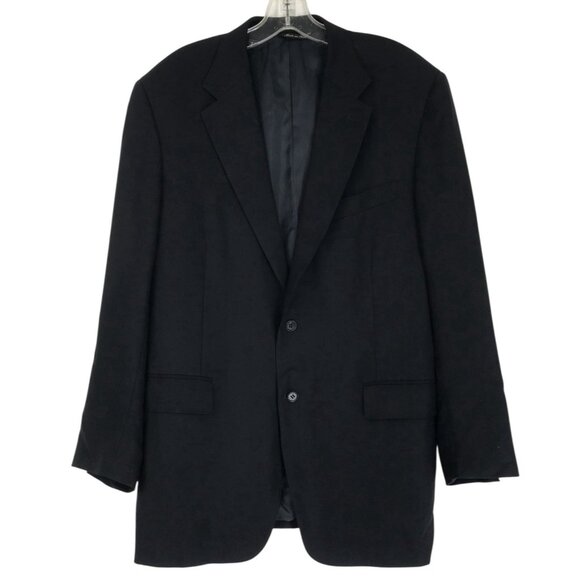 Canali Sport Coat Blazer Jacket Men’s Size 44 Black Wool Made Italy Two Button - Picture 1 of 11